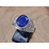 echt zilveren ring met saffier